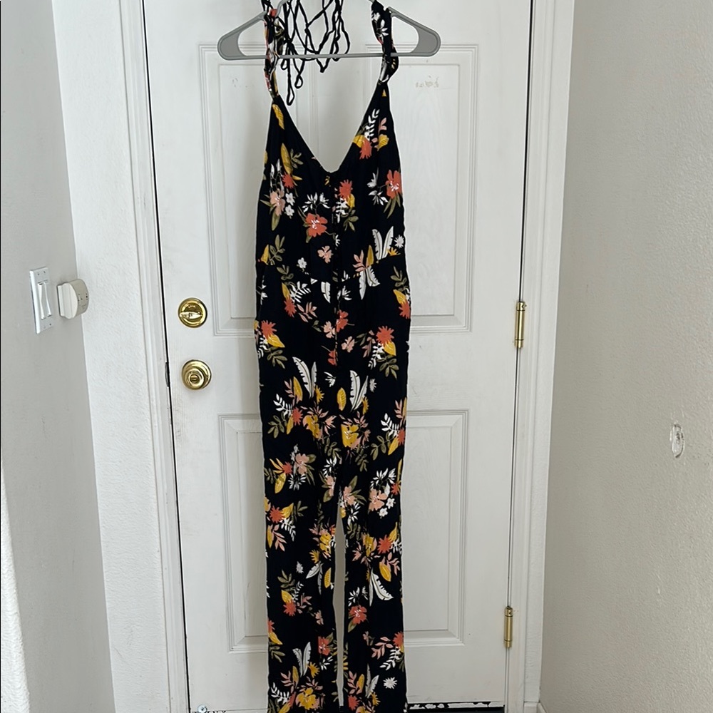Floral Black Jumpsuit